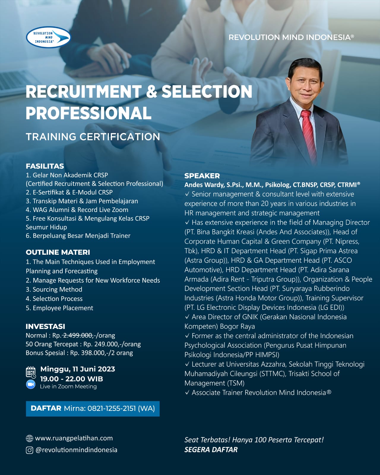 RECRUITMENT & SELECTION PROFESSIONAL TRAINING CERTIFICATION